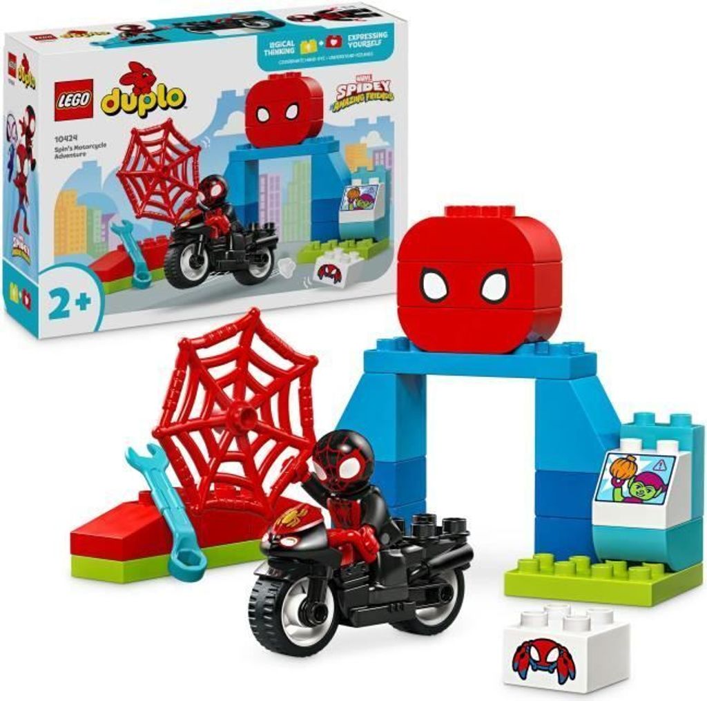 LEGO DUPLO Marvel 10424 Spins Motorradabenteuer Spielzeug von Spider-Man und seinen Freunden