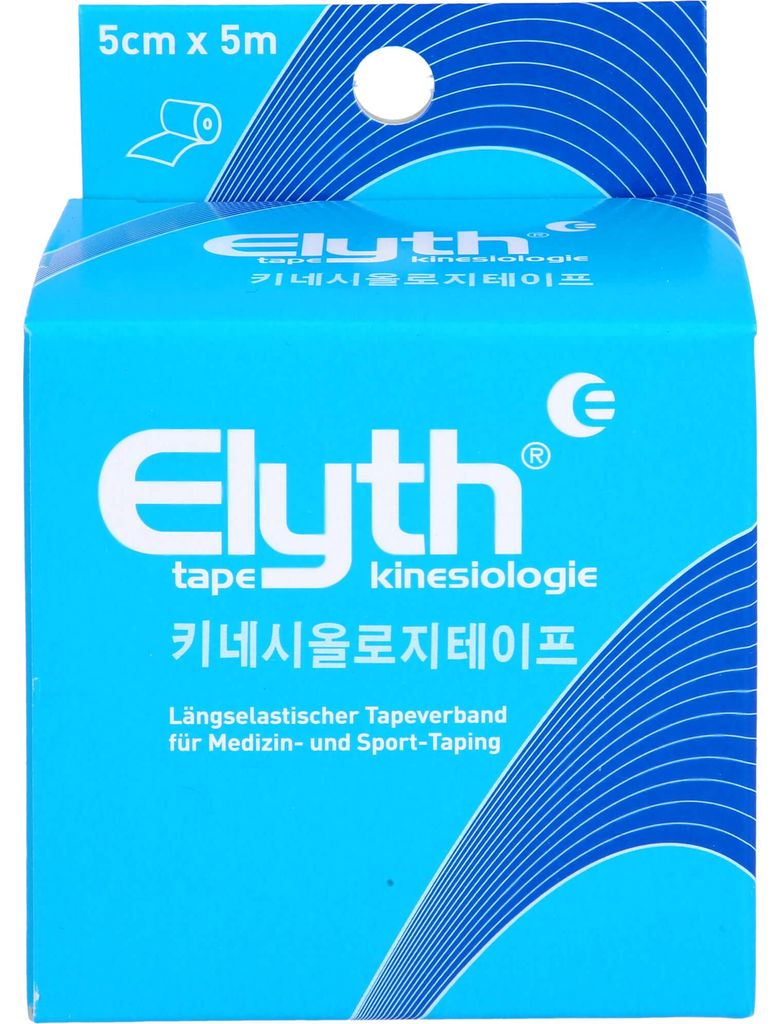Elyth Tape Kinesiologie 5 cm x 5  m blau, 1 St. Bandage Produktbild 