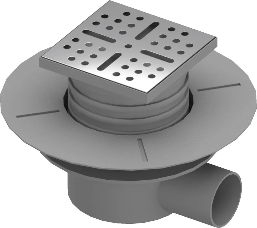 Bonde extra-plate horizontale RAINY avec grille inox chromé haute qualité