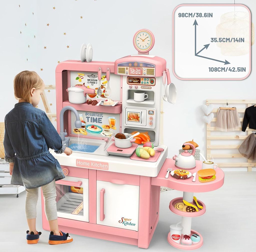 Spielküche & Tee Set Kinder, Kinderküche mit Mikrowelle, Produktbild 6