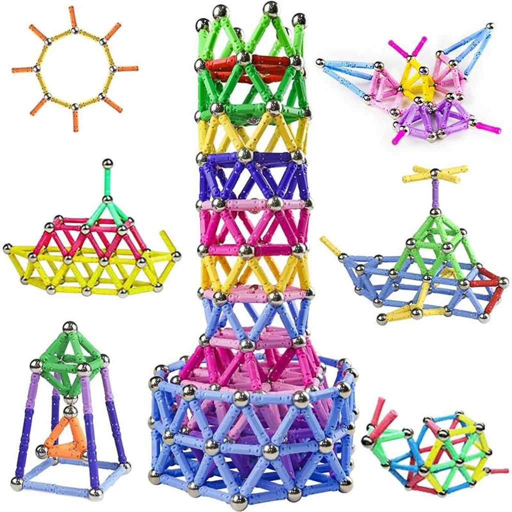 Blocs magnétiques de construction 320 pièces - Modèle N pour enfants