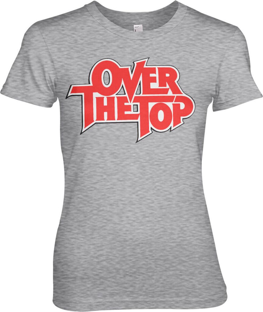 Over The Top Logo Girly Tee - Large - HeatherGrey