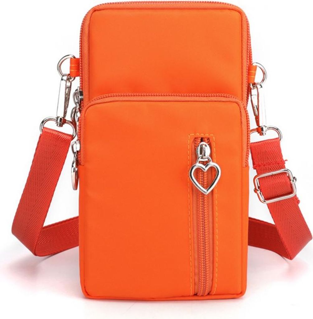 INF Große Handytasche: Nylon & Polyester Handytasche mit Mehreren Farben Orange