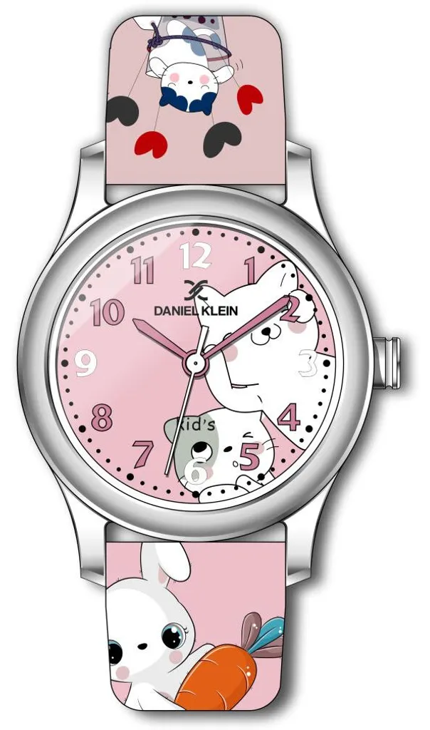 Montre enfants DK.1.13682-5 étanche avec bracelet en silicone bleu