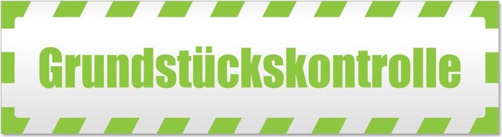 Grundstückskontrolle gestreift Magnetschild Schild magnetisch