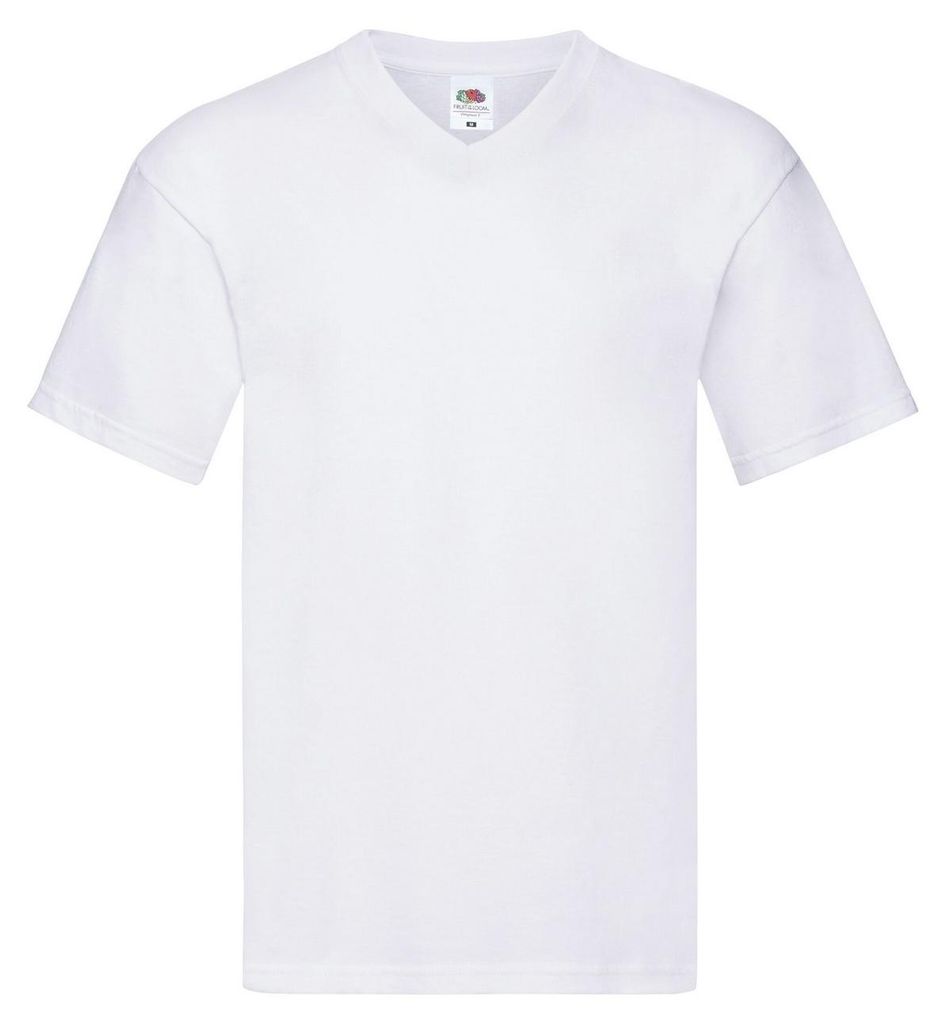 Fruit of the Loom - "Original" T-Shirt V-Ausschnitt für Herren/Damen Uni LT1458 (M) (Weiß)