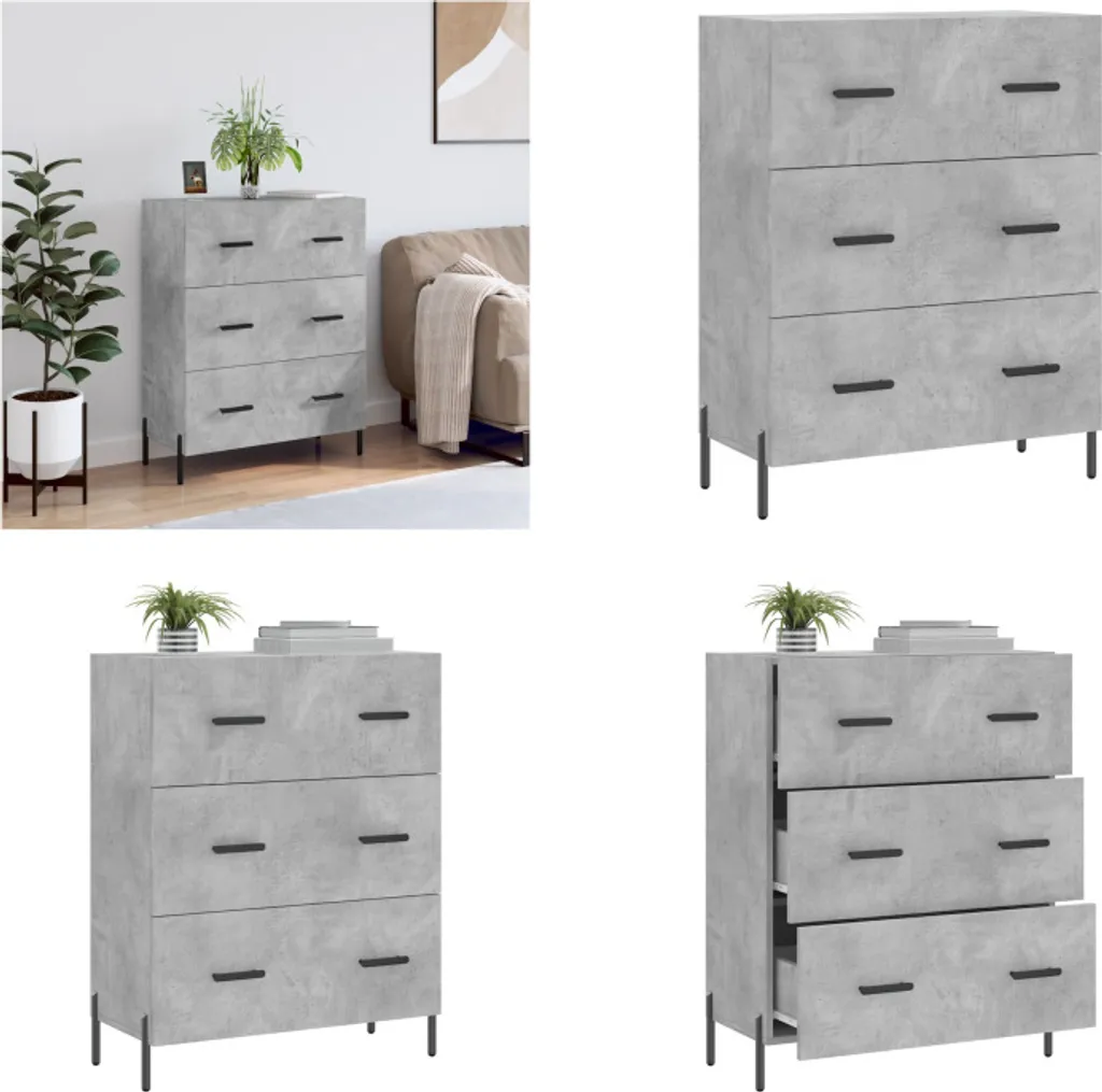 Credenza vidaXL Grigio Cemento 69,5x34x90 cm | Mobile Contenitore Robusto