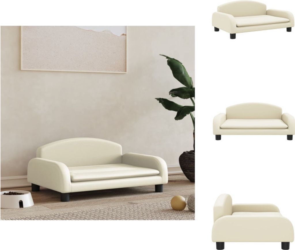 vidaXL Hundebett Creme 70x45x30 cm Kunstleder - Hundebetten