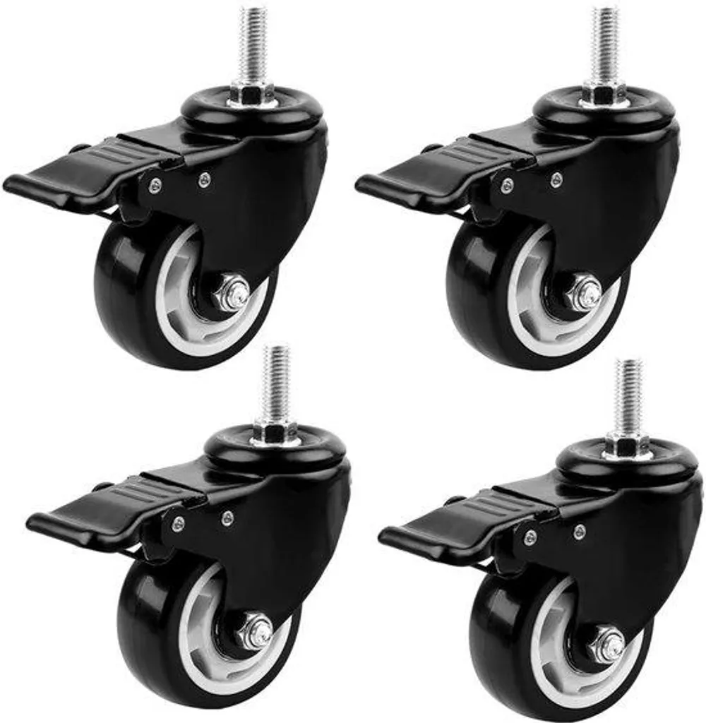 Roues de manutention M8 50 mm renforcées pour charges lourdes - 4 pcs