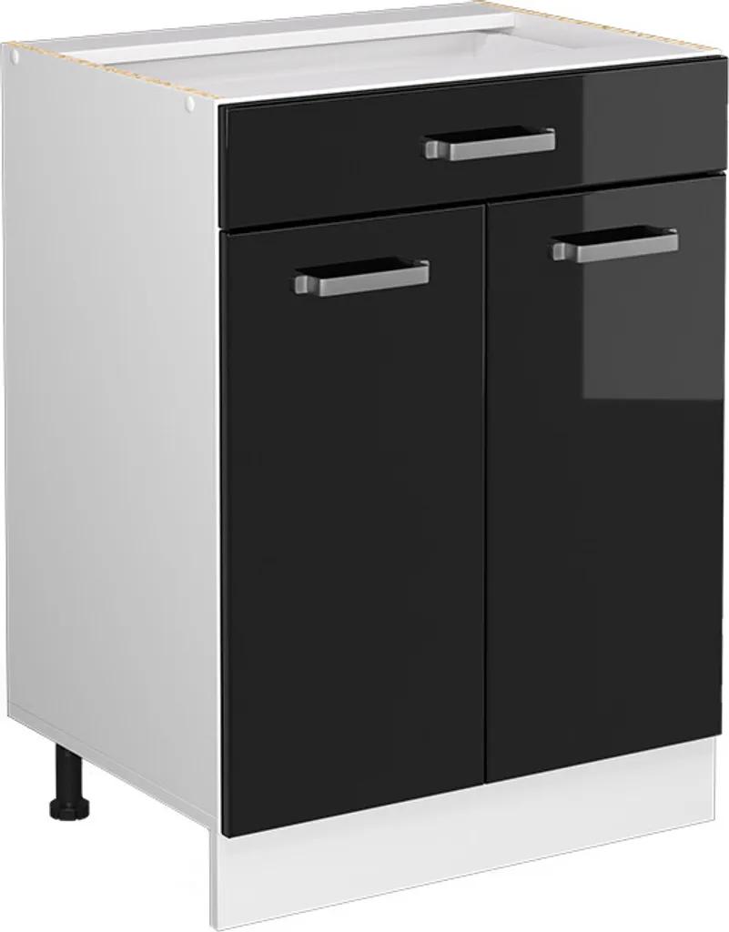 Vicco Base Cucina R-Line 60 cm Economica | Mobile con Cassetti Nero