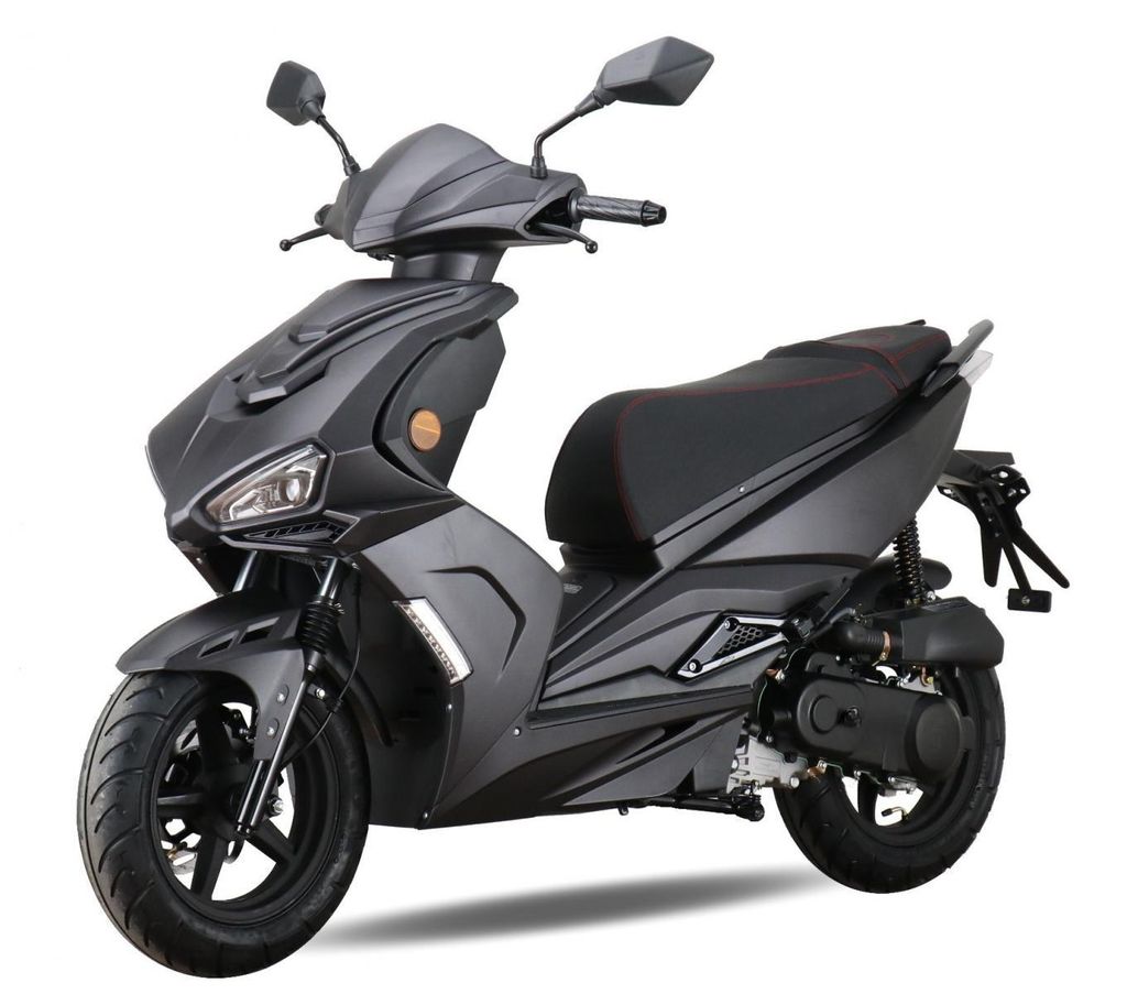 Motorroller Striker 50ccm 25 km/h Euro 5, LED - mattschwarz Produktbild 