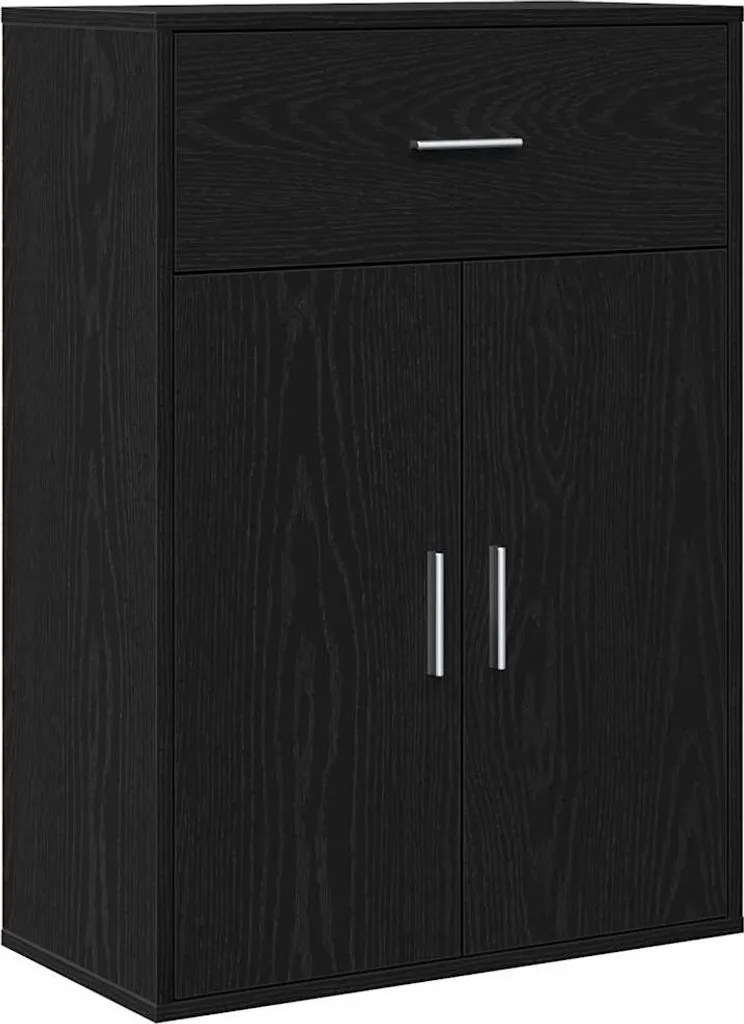 Credenza Bassa Rovere Nero 60x84 cm | Madia Elegante Materiale Ligneo