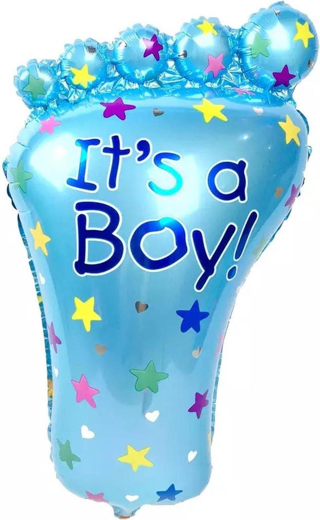 Folienballon Baby Boy, Fuß - It's a boy, ca. 76 x 44 cm Produktbild 