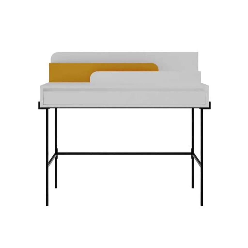 Bureau Blanc Moderne Leila Senfre - Table de Travail Large et Stable - 7