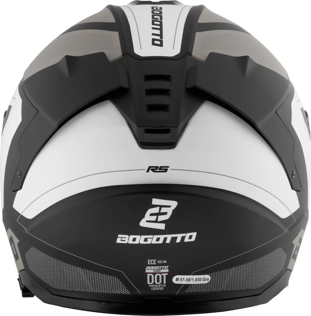 Bogotto FF122 BGT casque intégral gris blanc 2XL à ventilation active - 5