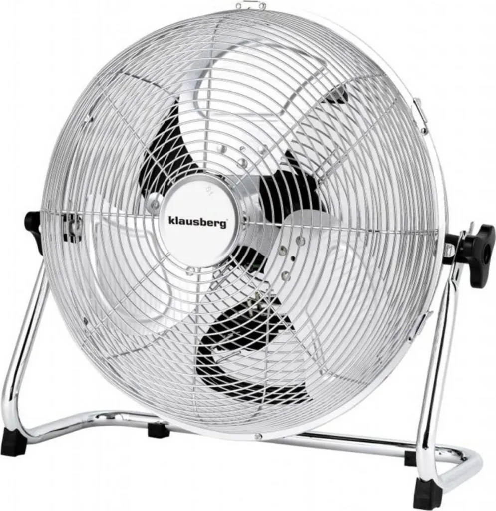Brasseur d'air puissant Klausberg KB7516 ventilateur de sol chromé 60 W