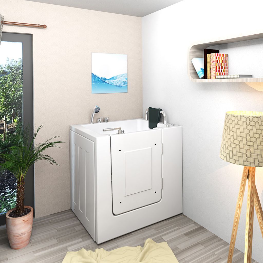 Sitzwanne Whirlpool Badewanne mit Tür S02WP-C-R 100x78cm