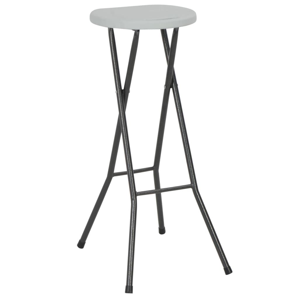 vidaXL Tabouret de bar pliable 2 pcs. PEHD et acier blanc Image du produit 