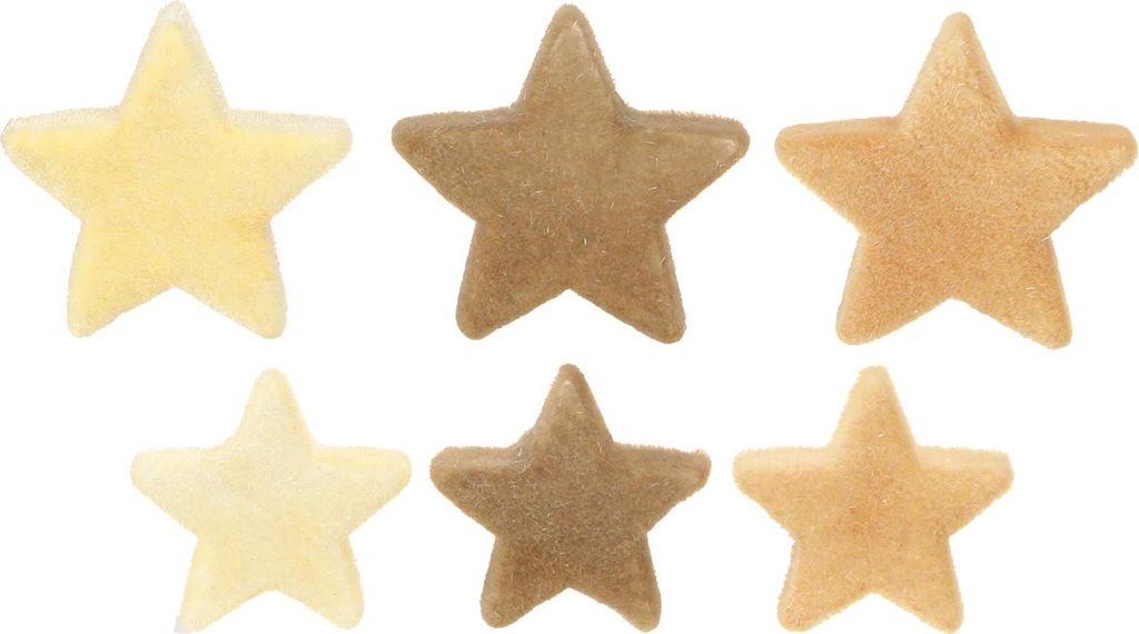 Deko Sterne beflockt Streudeko Weihnachten Ø4/5cm 40 St gelb braun, 40 Stück