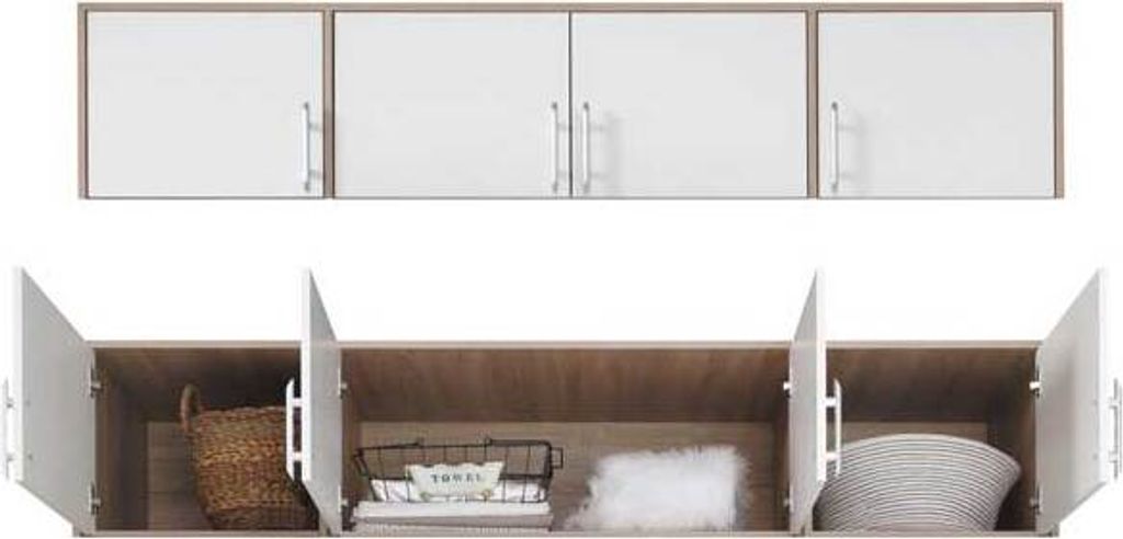 Aufsatz füt Kleiderschrank Smart 200x56x40cm Sonoma Eiche weiß 4-türig
