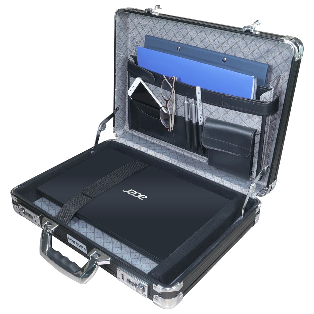 ALUMAXX Attaché-Koffer "VENTURE" Laptopfach schwarz matt ohne Inhalt