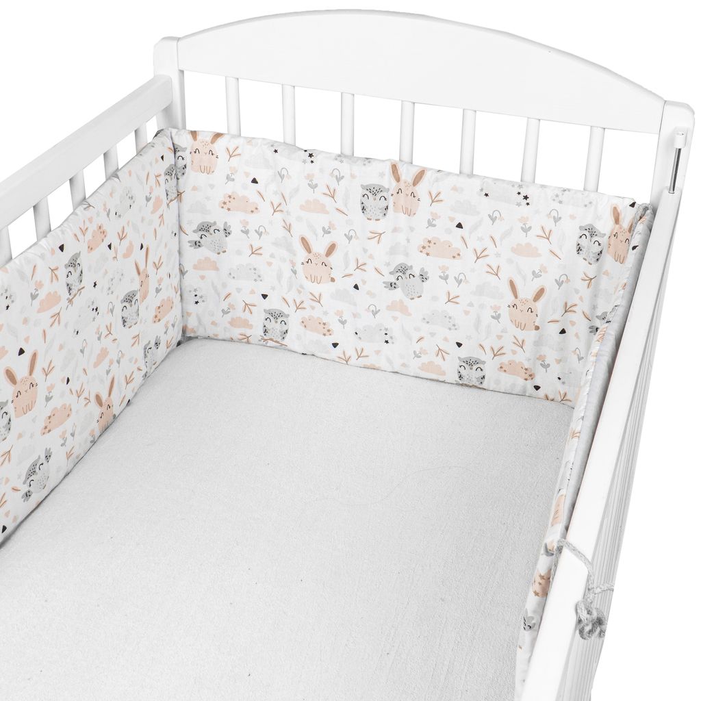 210 x 30 cm|A grau mit weißen Sternen Bettumrandung Nestchen Babybett 