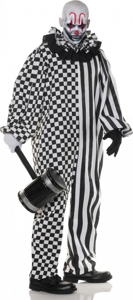 Clown Kostüm Schwarz Weiß – Horror Clown Overall mit Produktbild 