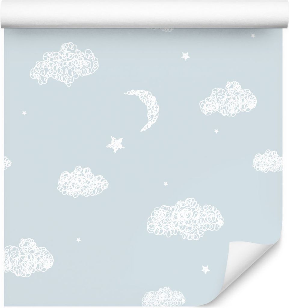 10m VLIES TAPETE Rolle Kinderzimmer Sterne Monde Wolken Himmel Nacht XXL
