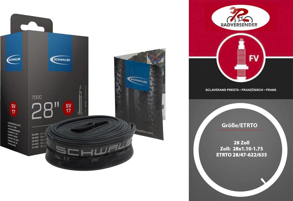 Schwalbe SV17, Presta-Ventil, 27"/28", 28 - 47 mm, 4 cm, Produktbild 