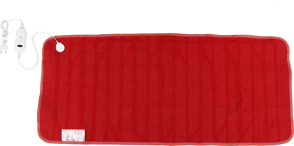 Cuscino riscaldante elettrico, 145 x 65 cm, fibra sintetica rossa, morbido, confortevole, per uso domestico, spina UE, 220 V - 2