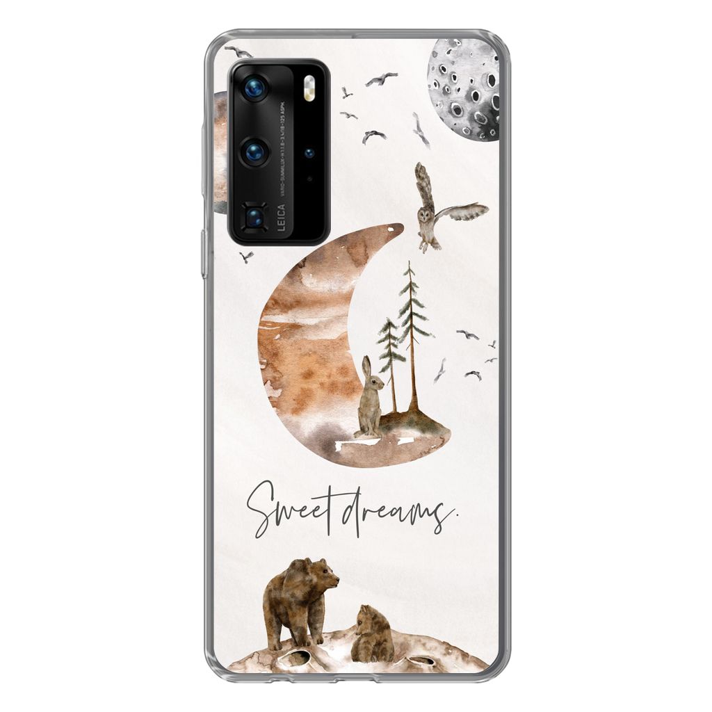 MuchoWow Handyhülle Schutzhülle Hülle für Huawei P40 Pro Zitate - Kinder - Sprichwörter - Süße Träume - Jungen - Mädchen - Kinder Siliko...