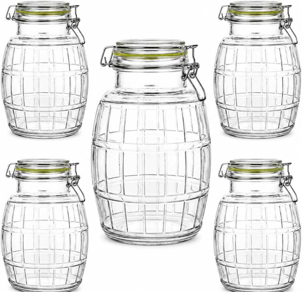 4 Einmachgläser 4,2 L mit Bügelverschluss – Hermetisches Produktbild 