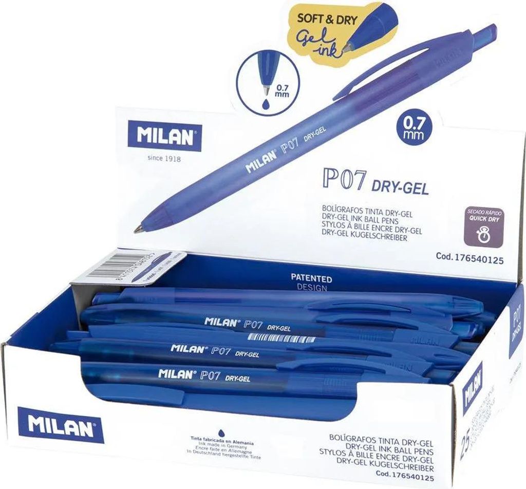 MILAN Dry Gel Kugelschreiber blau (25 Stück)