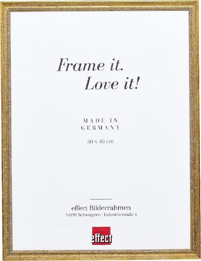 Effect Bilderrahmen Holz Profil 66 antikgold 30x45 cm Museumsglas