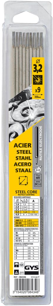 GYS Elektroden Stahl O3,2mm (x9)