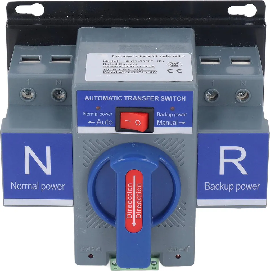 Sélecteur de source automatique 32A pour panneaux photovoltaïques 2P