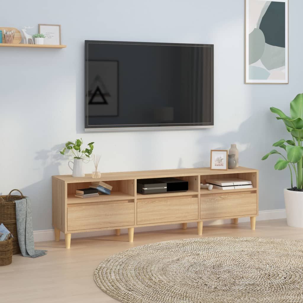 The Living Store TV-Schrank Sonoma-Eiche 150x30x44,5 cm Holzwerkstoff