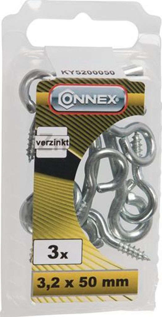 Connex Windhaken 3,2x50 Ösenschraube 3 Stück VZ - KY5200050