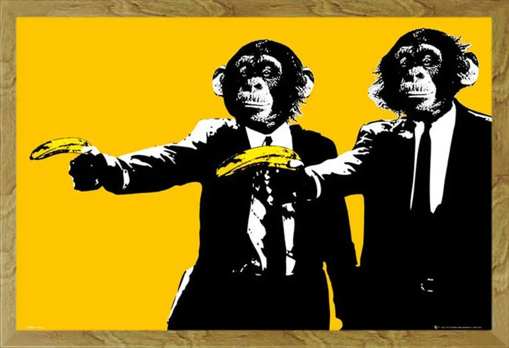 Maxi Poster The Chimp con Cornice Shinsuke MDF Oak e Disco Acrilico