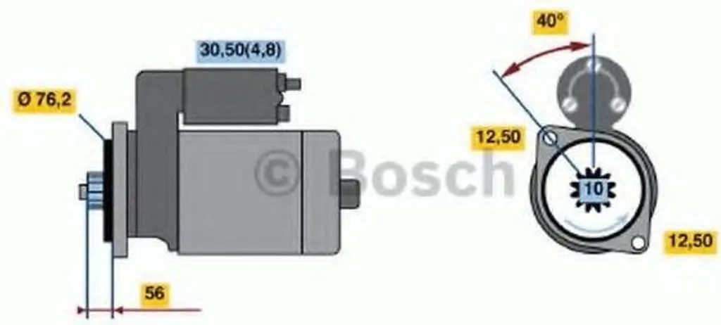 Démarreur de Voiture Bosch 0986020290 pour Moteur Diesel et Essence