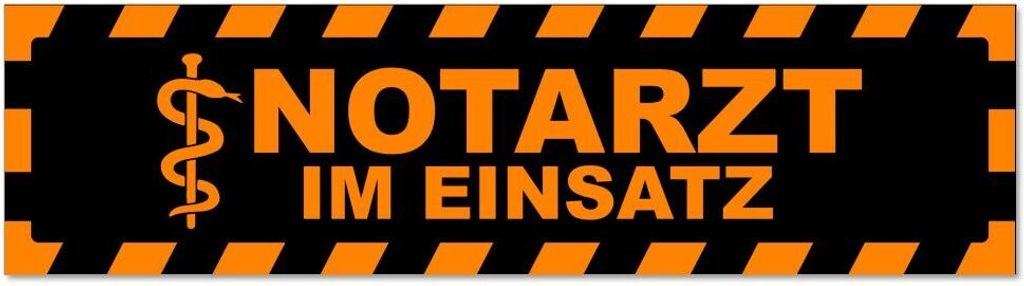 Kiwistar - Autoaufkleber - Orange - Schwarz - 45 x 12 cm - Notarzt im Einsatz gestreift - Hinweis Aufkleber Sticker für Auto, Kfz, Fahrrad, PKW, LKW