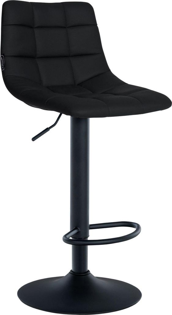 Verstellbarer Barhocker aus Kunstleder – Barhocker – Komfort und 360°-Drehbarkeit Option Farbe: Schwarz | Grundfarbe: Schwarz