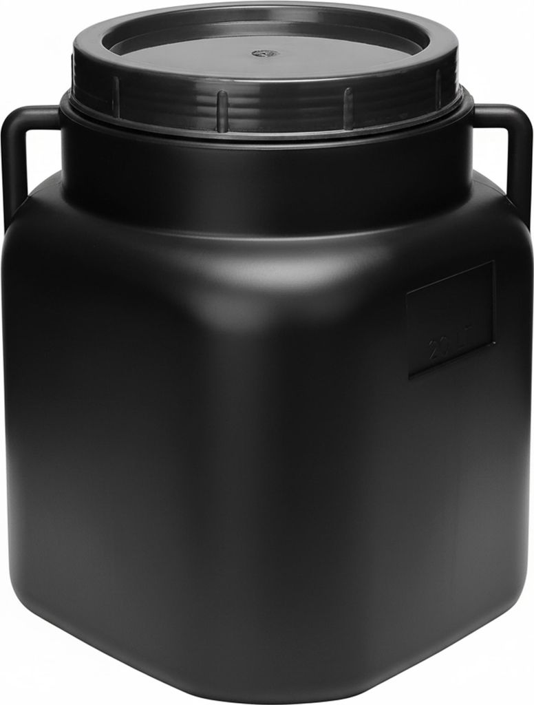 Garronda 20L Plastikfass BPA-freies quadratisches Fass und Behälter mit Deckel, Schwarz GD-0088