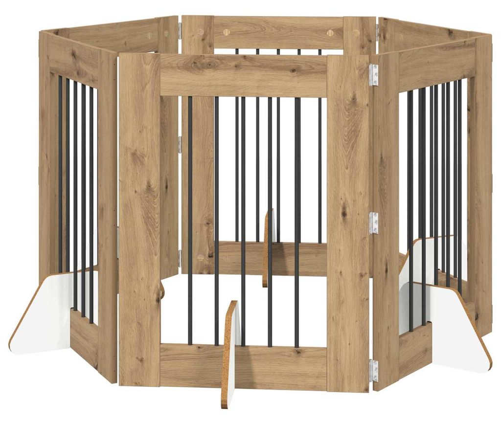 vidaXL Hundetor mit Ständern 6 pcs Artisan-Eiche 60 x 80 cm