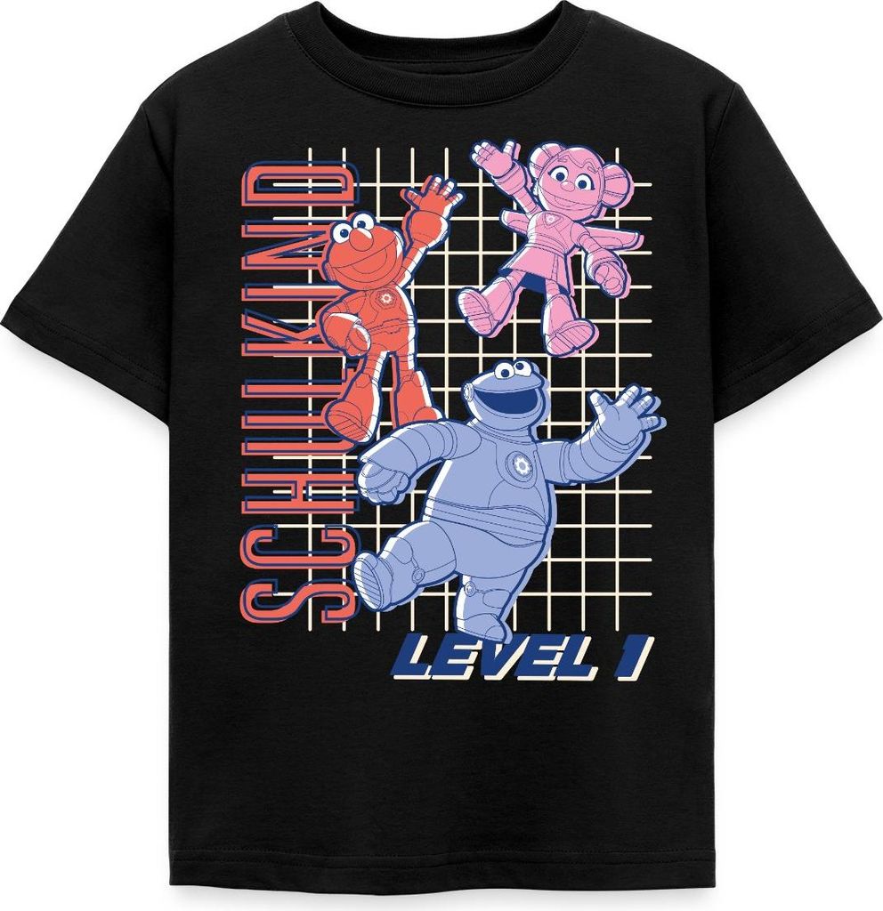 Spreadshirt Mecha Builders Team Schulkind Level 1 Kinderhelden Kinder T-Shirt, 122/128 (7-8 Jahre), Schwarz