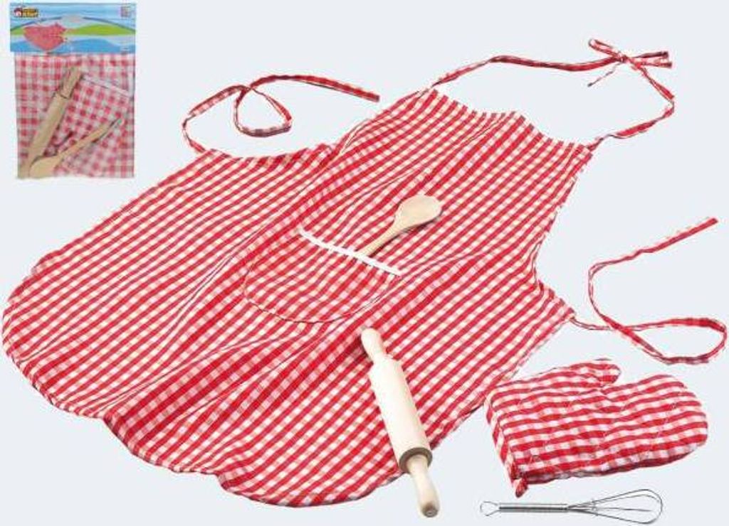 Backschürze mit HandschuhKochlöffel/Teigrolle und Produktbild 