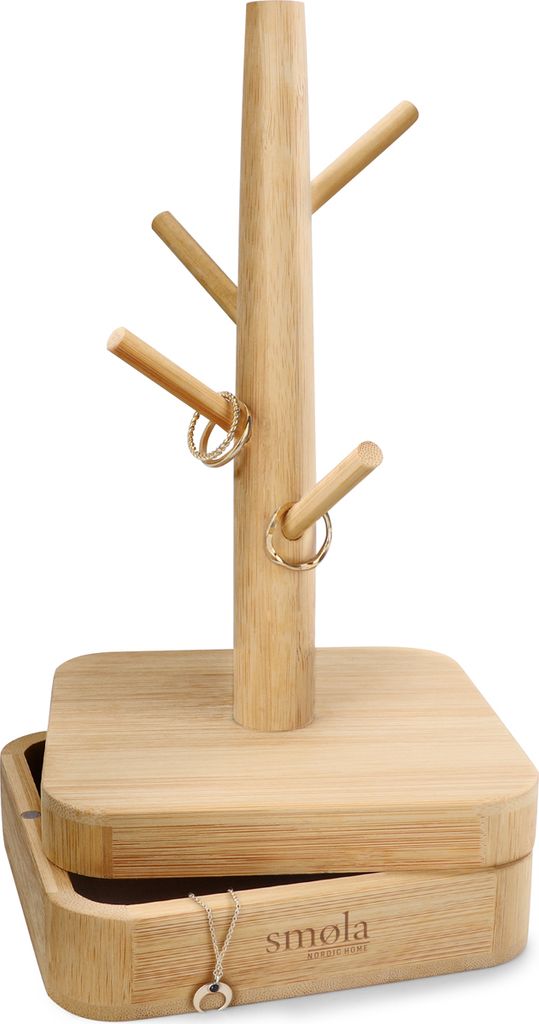 smøla Schmuckbaum aus Holz - 4 Ebenen mit Aufbewahrungsbox Produktbild 1