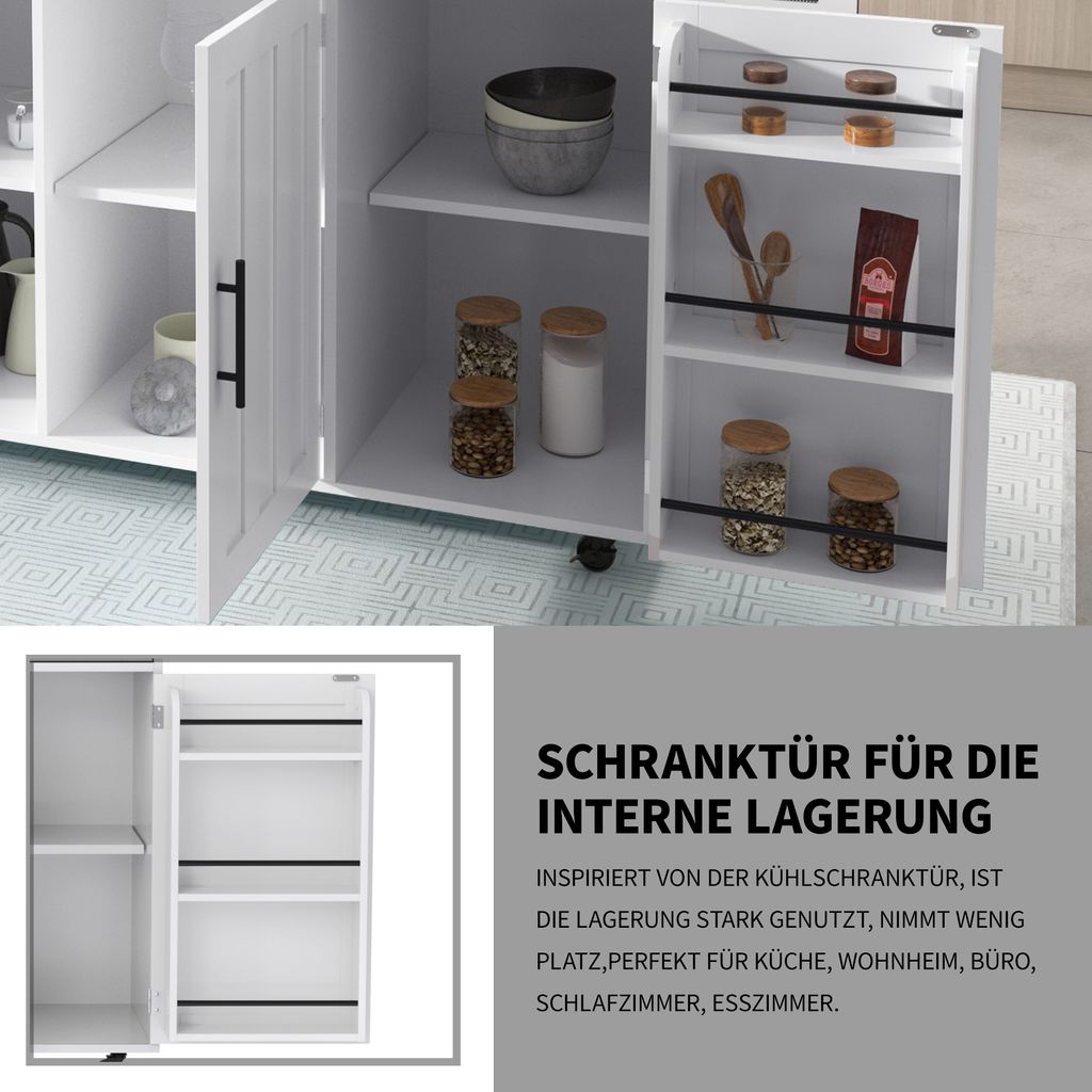 Flieks Servierwagen Kücheninsel mit 2 Schubladen, Produktbild 6