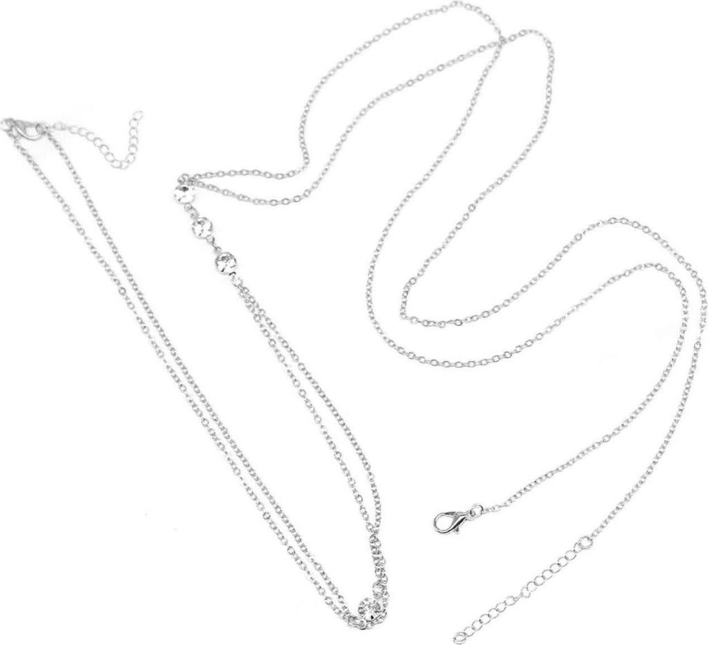Körperkette, y, schlicht, mit Kunstdiamanten eingelegt, integriert, verstellbar, Anziehgeschenk, Dame, Kreuz, Bikini, Bauchkette, Körperschmuck, ...
