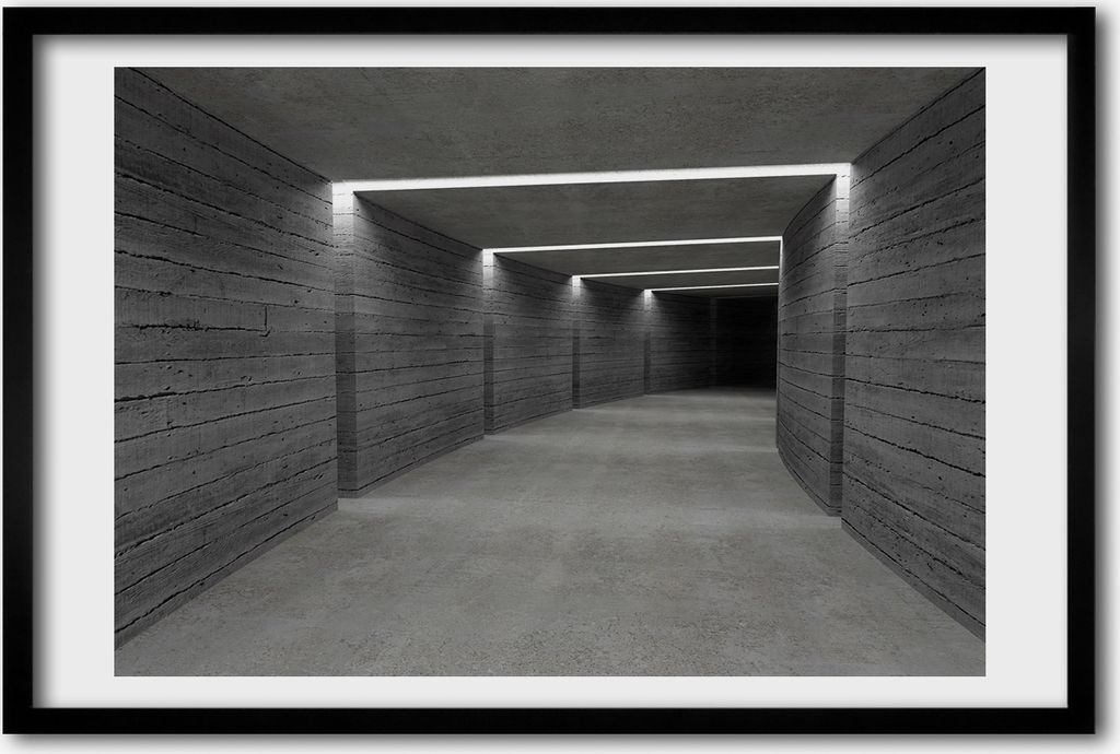 Bild 60x40 MDF-Rahmen, Wandkunst Der Betontunnel